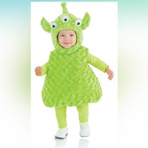 Underwraps Baby's Alien Halloween costume green faux fur. 2 cat home! 18-24m